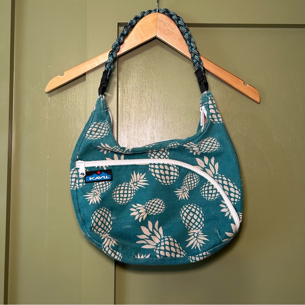 KAVU Teal Pineapple Print Women's Hobo Bag